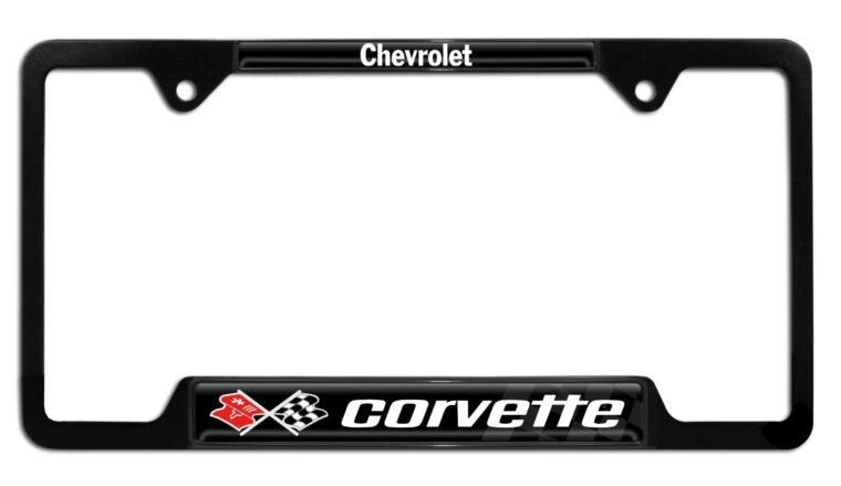 Corvette 1968 Black Open License Plate Frame