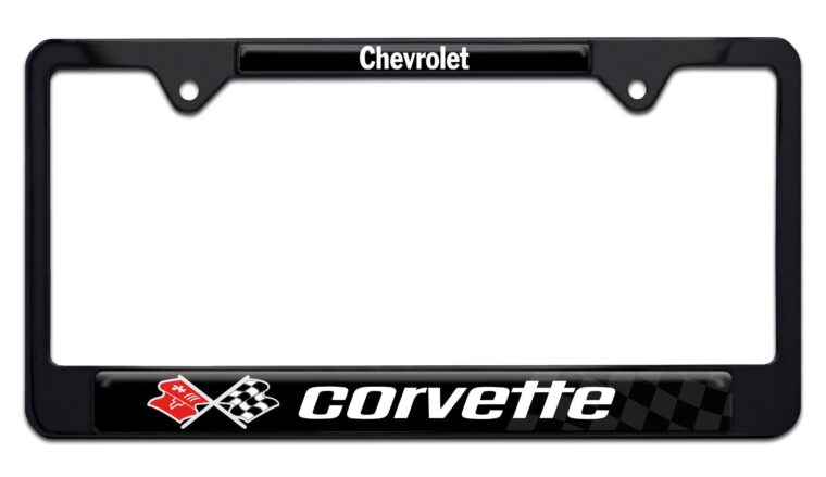 Corvette 1968 Black License Plate Frame