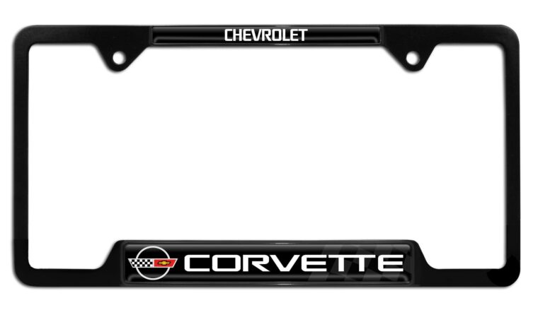 Corvette 1982 Black Open License Plate Frame