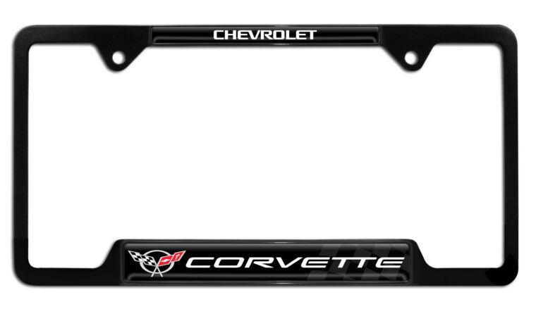 Corvette 1997 Black Open License Plate Frame