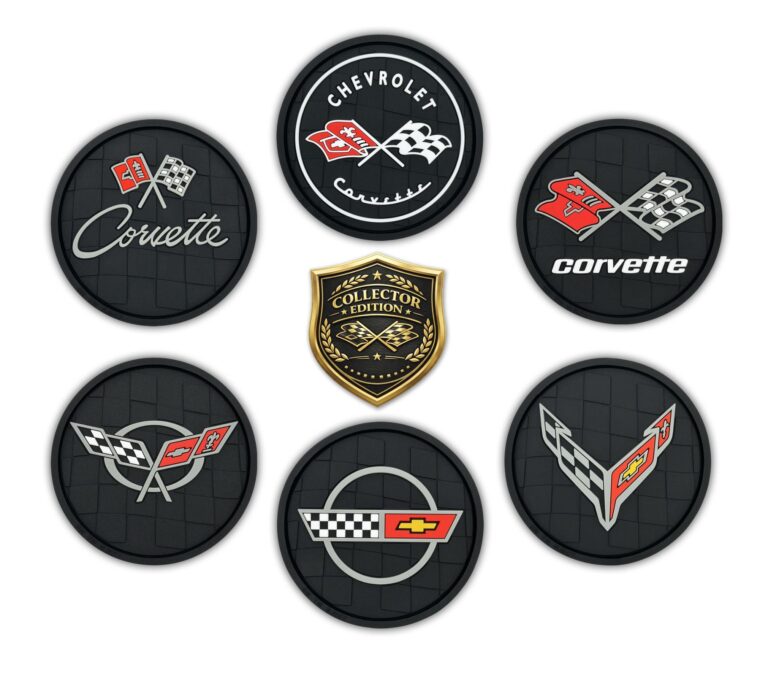 Corvette Heritage Collectors Pack 6-Pack Silicone Car Coasters