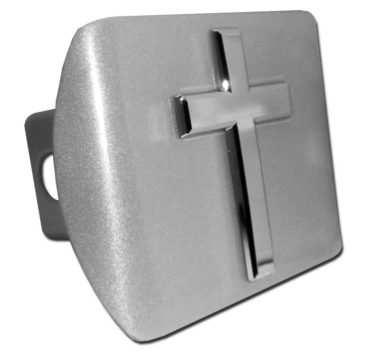 Cross Brushed Metal Hitch Cover image