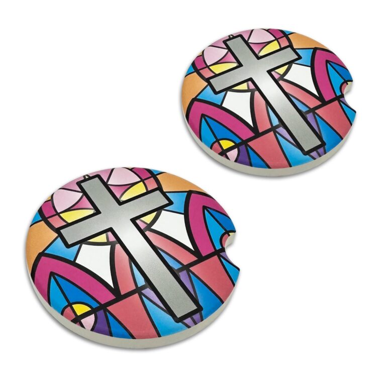 Blessed Cross Ceramic Coaster 2 Pack