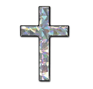 Cross 3D Silver Reflective Decal