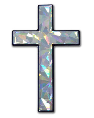 Cross 3D Silver Reflective Decal image