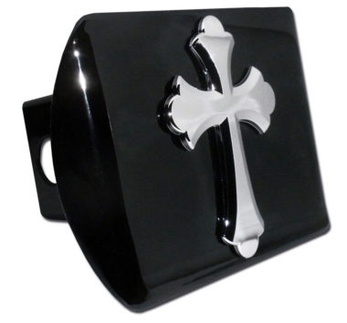 Scalloped Cross Black Hitch Cover image
