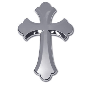 Scalloped Cross Chrome Emblem
