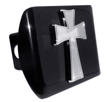 Tapered Cross Emblem on Black Hitch Cover image