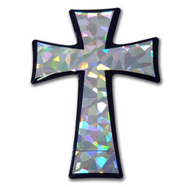 Tapered Cross Silver 3D Reflective Decal image