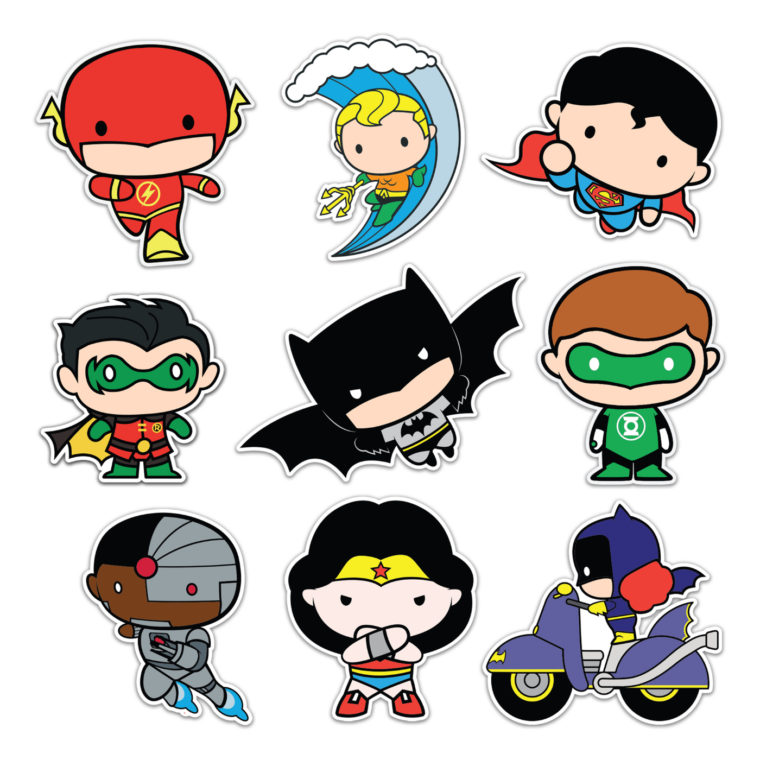 DC Comics Chibi Superhero Decal Sheet