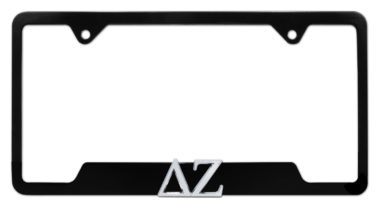 DZ Sorority Black Open License Plate Frame image