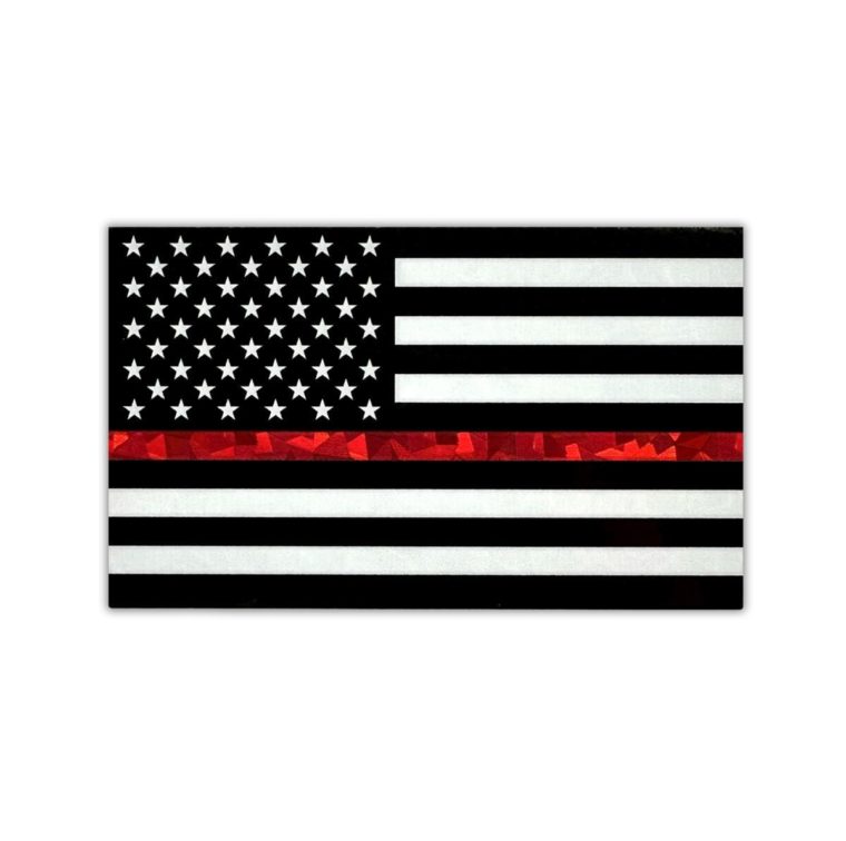 Thin Red Line Firefighter American Flag Reflective Decal