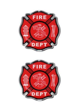 Firefighter Red and Chrome Emblem Minis