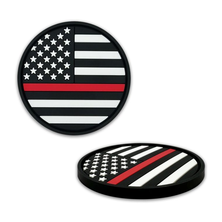 Firefighter Flag Silicone Car Coasters