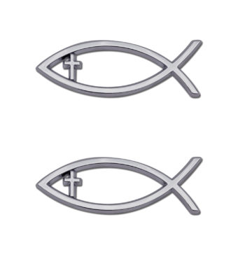 Christian Fish Chrome Emblem Minis