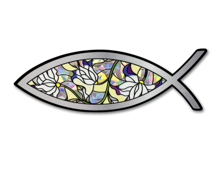 Christian Fish Lily Reflective Decal