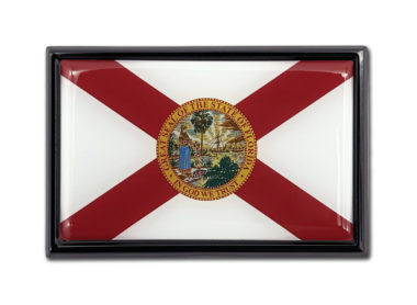 Florida Flag Black Metal Car Emblem