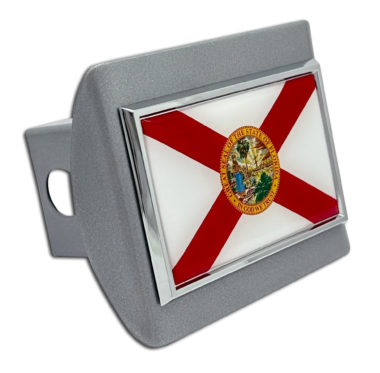Florida Chrome Flag Brushed Chrome Hitch Cover