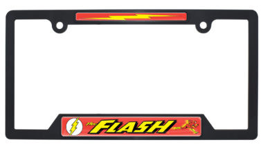 The Flash Black Plastic Open License Plate Frame image