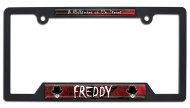 Freddy Black Open Corner Plastic License Plate Frame