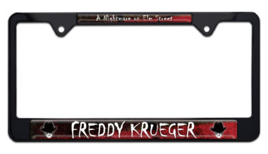 Freddy Black Metal Standard Size License Plate Frame