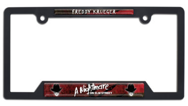 Freddy Black Open Corners Plastic License Plate Frame