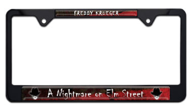 Freddy Black Metal Standard Size License Plate Frame