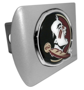 Florida State Seminole Color Brushed Metal Hitch Cover