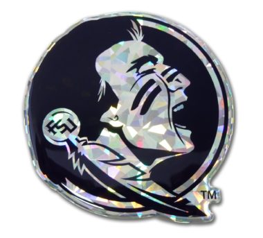 Florida State Seminole Silver 3D Reflective Decal