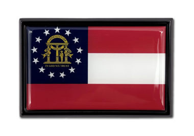 Georgia Flag Black Metal Car Emblem image