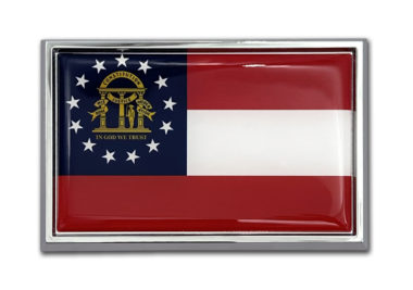 Georgia Flag Chrome Metal Car Emblem image