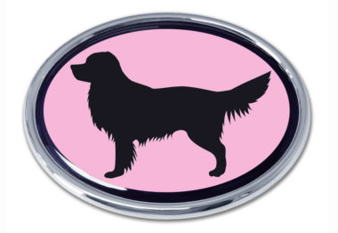 Golden Retriever Pink Chrome Emblem