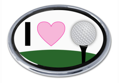 I Love Golf Chrome Emblem image
