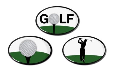 Male Golfer and Ball 3D Decal 3-Pack image