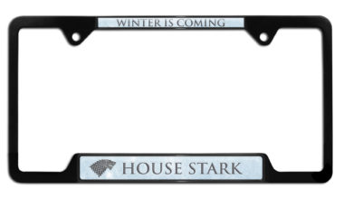 House Stark Open Corner License Plate Frame