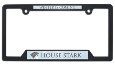 House Stark Open Corner Plastic License Plate Frame