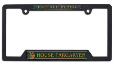 House Targaryen Green Open Corner Plastic License Plate Frame