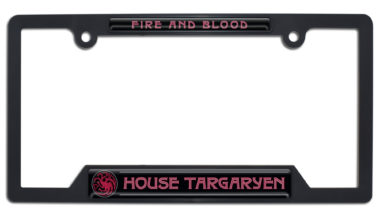 House Targaryen Red Open Corner Plastic License Plate Frame