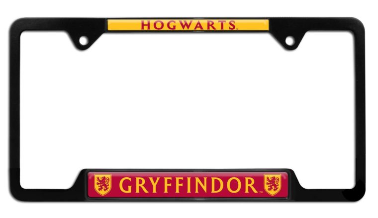 Harry Potter Gryffindor Black Open License Plate Frame