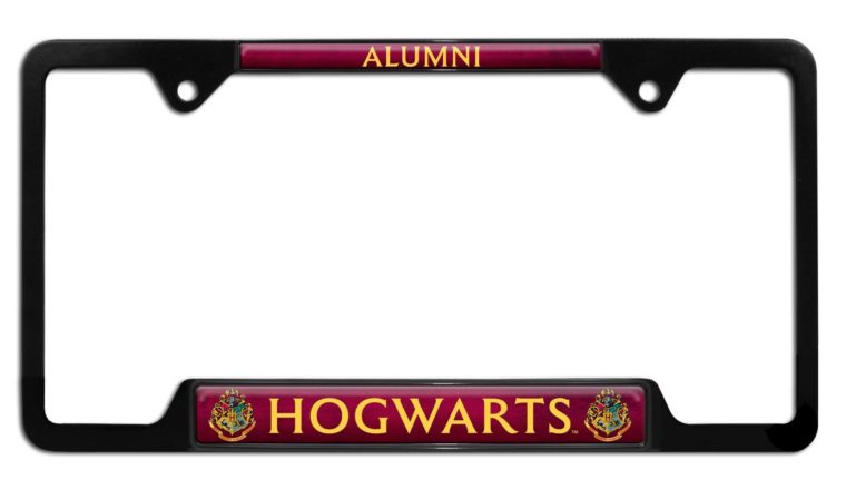 Harry Potter Alumni Black Open License Plate Frame
