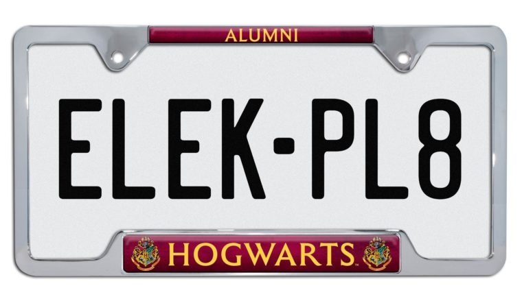 Harry Potter Alumni Chrome Open License Plate Frame