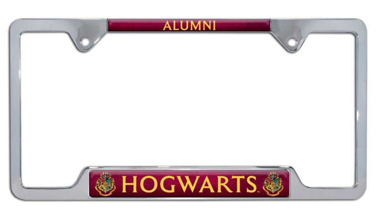 Harry Potter Alumni Chrome Open License Plate Frame