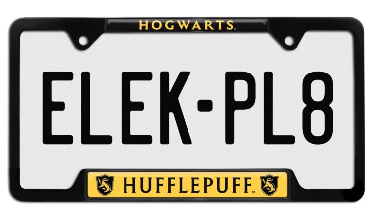 Harry Potter Hufflepuff Black Open License Plate Frame