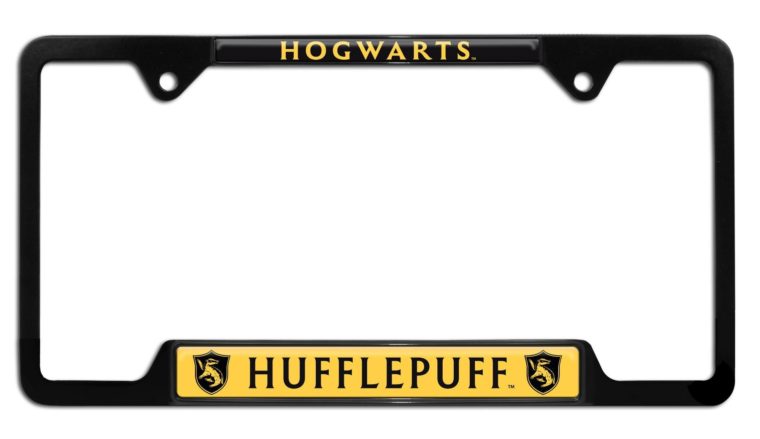 Harry Potter Hufflepuff Black Open License Plate Frame
