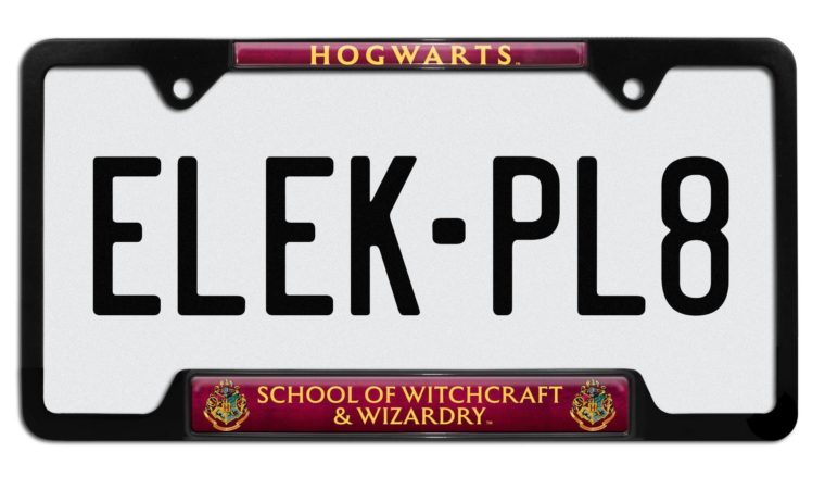 Harry Potter Hogwarts Black Open License Plate Frame