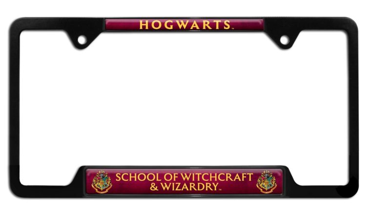 Harry Potter Hogwarts Black Open License Plate Frame