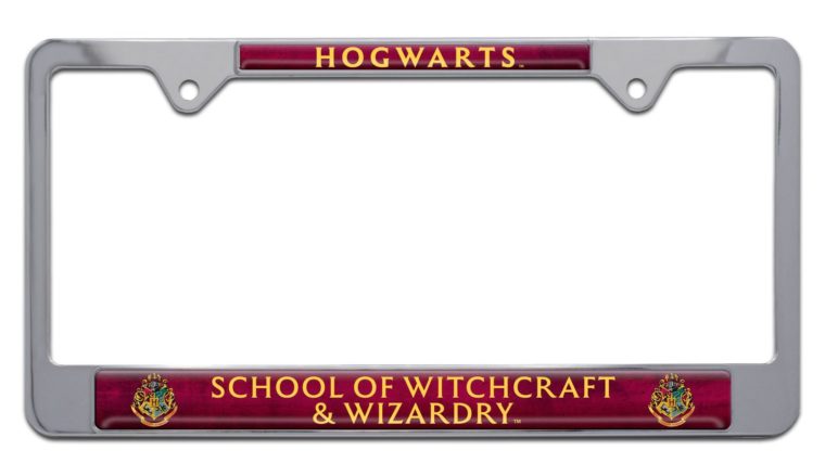 Harry Potter Hogwarts Chrome Standard License Plate Frame