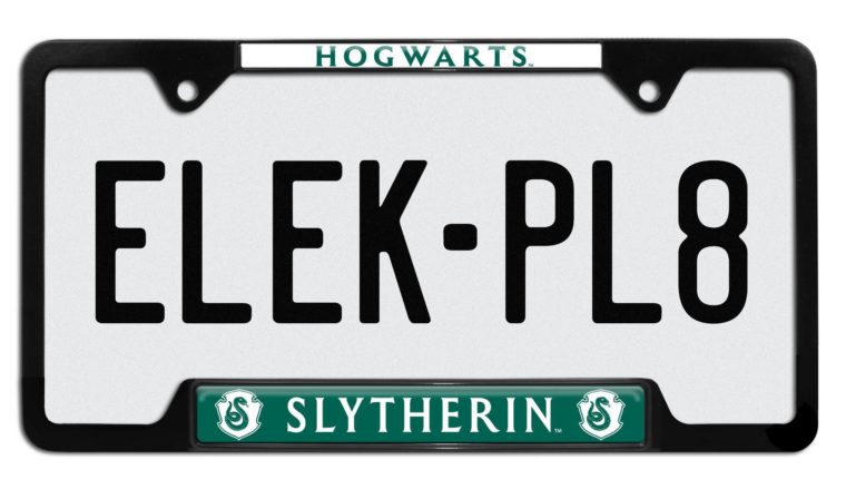 Harry Potter Slytherin Black Open License Plate Frame