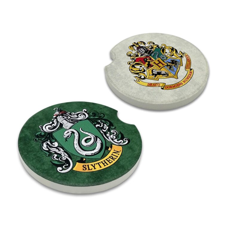Slytherin & Hogwarts 2-Pack Ceramic Coasters