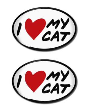 I Love My Cat 3D Decal 2-Pack